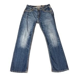 BKE Tyler Straight Jeans Mens 33R Blue Medium Wash Western Cowboy ABM2364